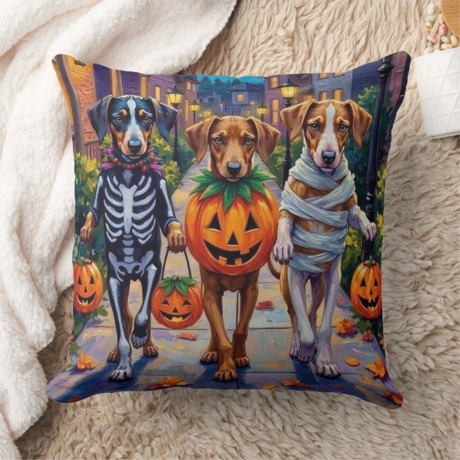 Coussin Chiens Silken Windhound en costumes d'Halloween (Couverture)