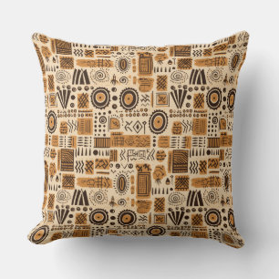 Coussin Chiffre de boue africaine motif tribal ethnique 1