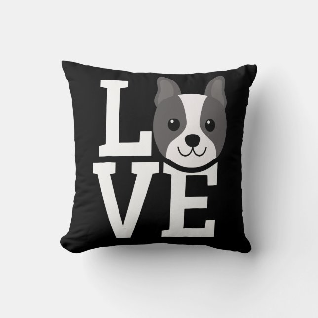 Coussin Chiffre de taureau français | Love Frenchie Good A (Recto)