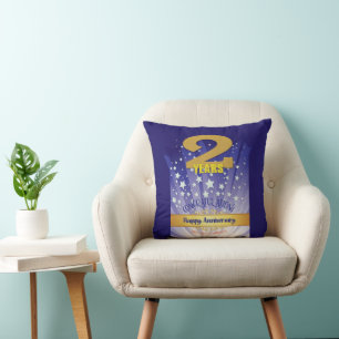 Coussin Chiffre Gras - 2 Ans Cadeau Personnalisé pour les