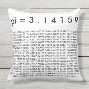 Coussin chiffres blancs noirs de jour de la Science pi de