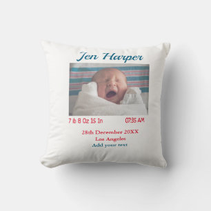 Coussin Chiffres de naissance bébé ajouter nom lieu date d