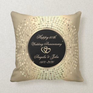 Coussin Chiffres d'or élégant 50e anniversaire de Mariage