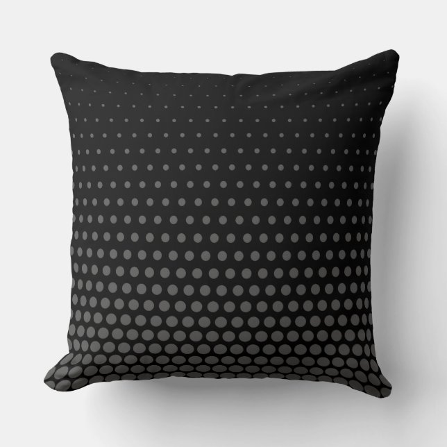 Coussin Chiffres gris Techno Noir moderne (Recto)