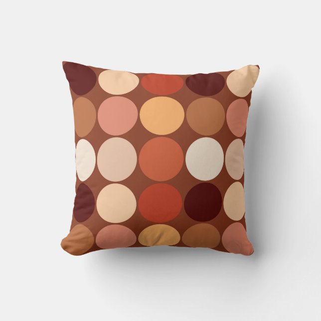 Coussin Chiffres Mi-Siècle, Chocolat Brown & Tan (Recto)