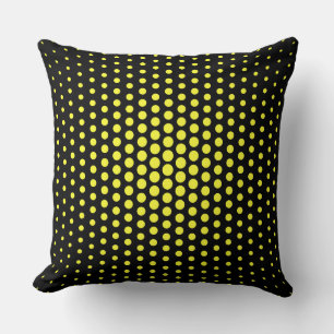 Coussin Chiffres Techno Jaune Noir Moderne
