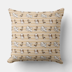 Coussin chih tzu chien motif