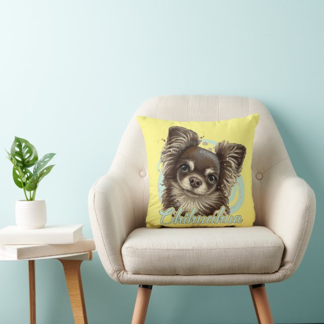 Coussin Chihuahua Amoureux des chiens parfait présent (Chaise)