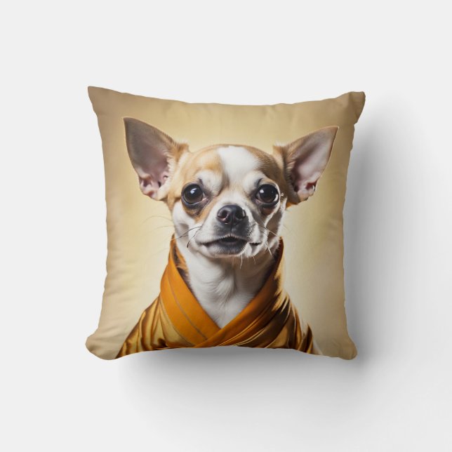 Coussin Chihuahua bouddhiste (Recto)
