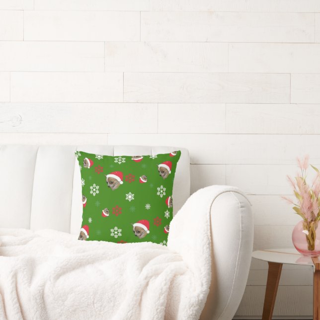 Coussin Chihuahua Chapeau de Père Noël Noël (Canapé)