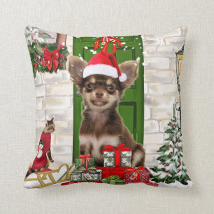 Coussin Chihuahua Chien Noël