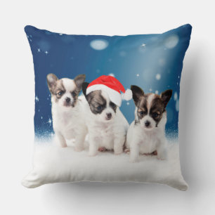Coussin Chihuahua Chiuppies mignonnes avec Noël du Père No
