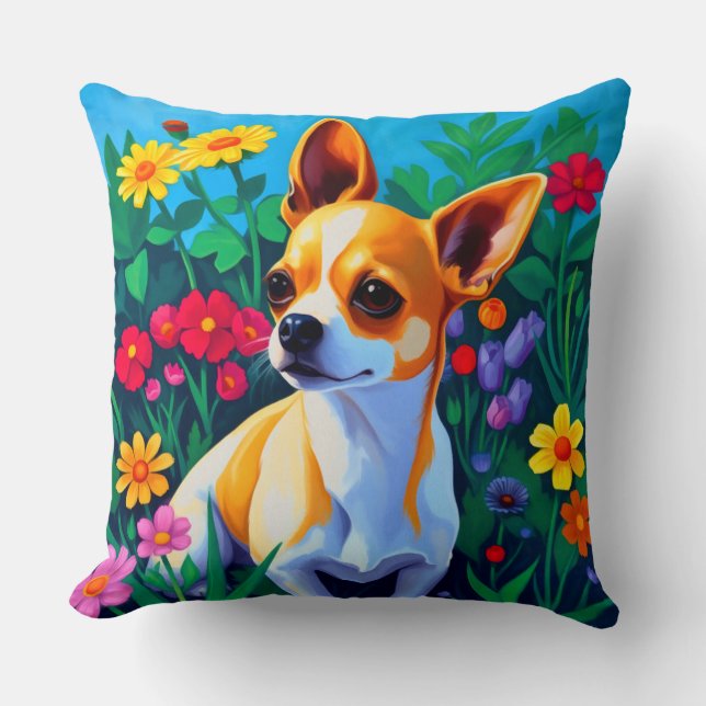 Coussin Chihuahua coloré (Recto)