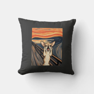 Coussin Chihuahua Cri Expressionniste Art Chien_1
