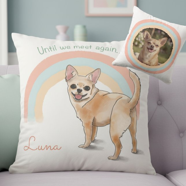 Coussin Chihuahua Custom Pillow – Rainbow Bridge Memorial  (Créateur téléchargé)