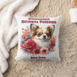 Coussin Chihuahua Fête de la Journée nationale des chiens 