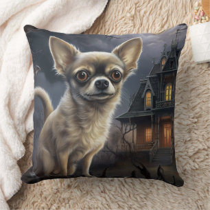 Coussin chihuahua Halloween effroi