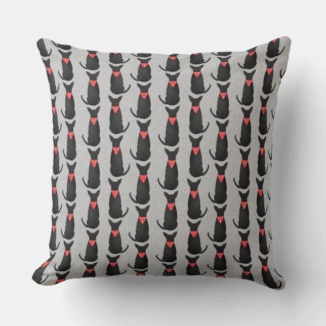 Coussin Chihuahua noir et gris (Recto)