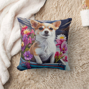 Coussin Chihuahua sur une pagaie : Une aventure pittoresqu