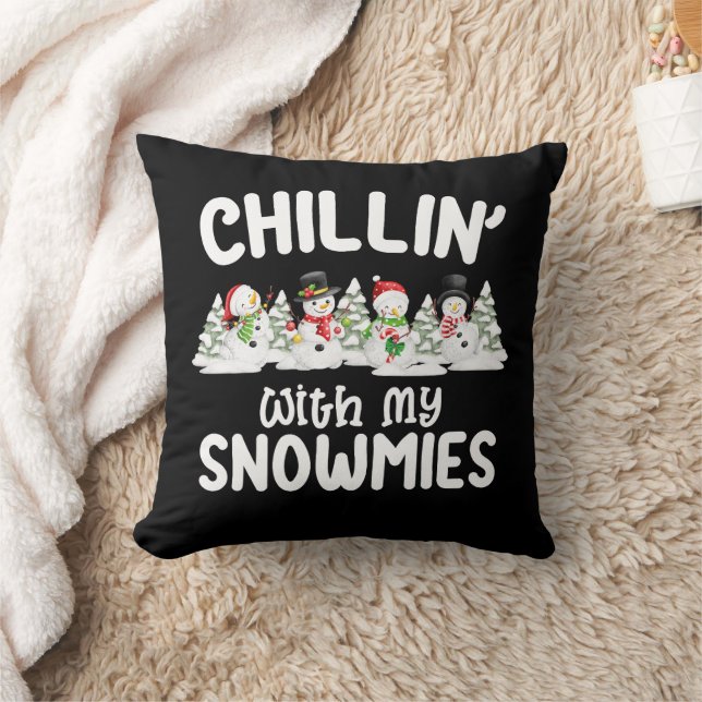 Coussin Chillat avec mes neiges Snowman Noël (Couverture)