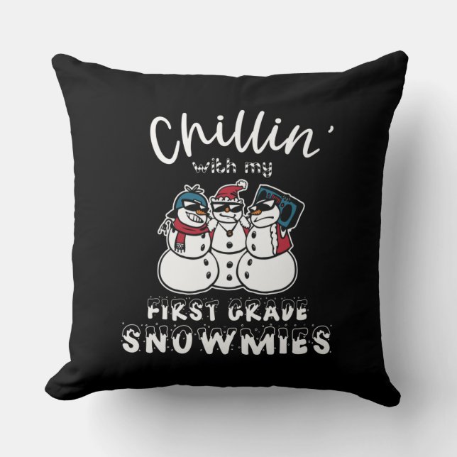 Coussin Chillin' avec mes neiges de première qualité (Recto)