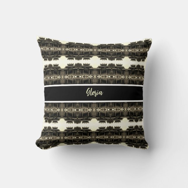 Coussin Chine Ancienne Canton Foshan temple ancestral (Recto)