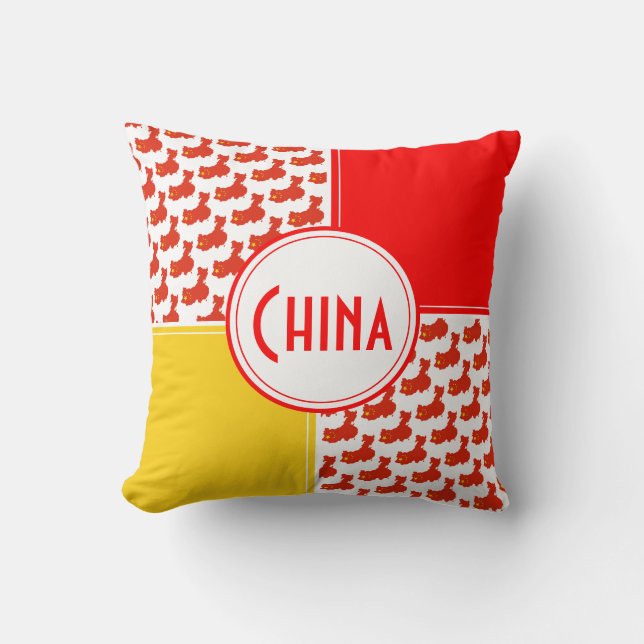Coussin CHINE Carte drapeau patriotique (Recto)