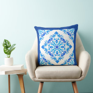 Coussin Chine En Forme De Diamant Bleu Et Blanc Delft