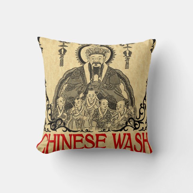 Coussin Chinese Wash Art Pillow de vaudou de maman (Recto)