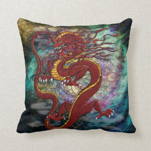 Coussin chinois de dragon