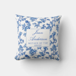Coussin Chinoiserie Bleue et Blanche Mère de la Mariée