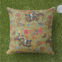 Chinoiserie Dragon Doré et Imprimé Pivoine Rose