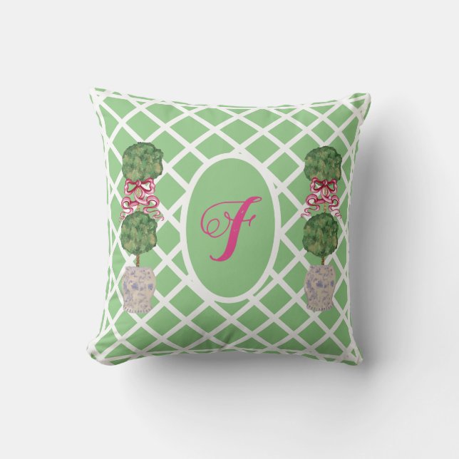 Coussin Chinoiserie Ginger Jar Jars Topiary  (Recto)