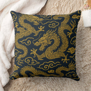 Coussin Chinoiserie Imperial Dragon & Cloud