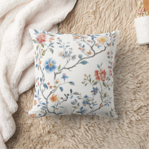Coussin Chinoiserie Motif aquarelle