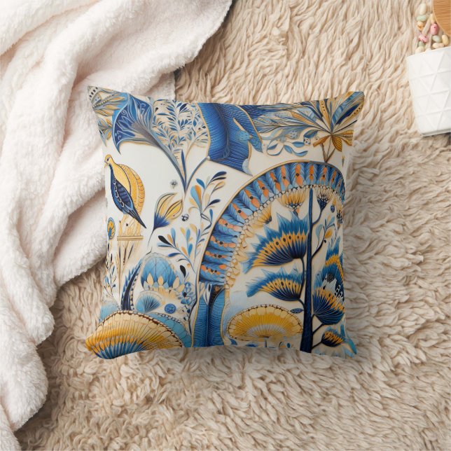 Coussin Chinoiserie Oiseaux Exotiques Motif Botanique (4) (Couverture)