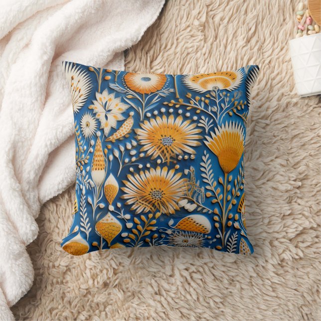 Coussin Chinoiserie Oiseaux Exotiques Motif Botanique (7) (Couverture)
