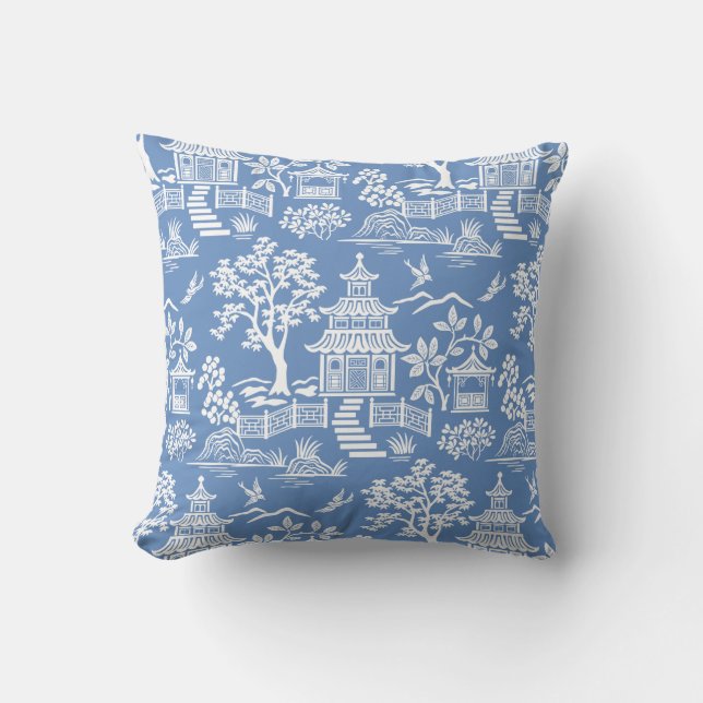 Coussin Chinoiserie Pagode (Recto)