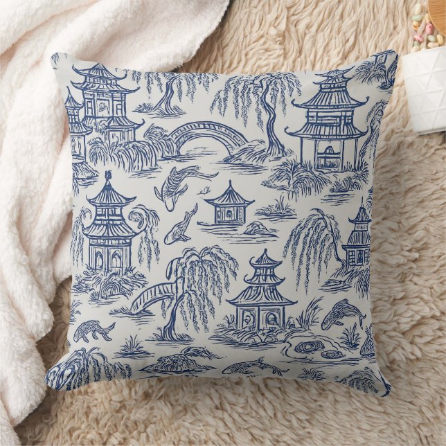 Coussin Chinoiserie Pagode & Koi Pond (Couverture)