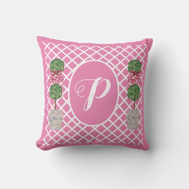 Coussin Chinoiserie Rose Ginger Jar Jars Panier Topio Le (Recto)