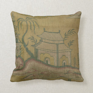 Coussin Chinoiserie vintage française textile florale