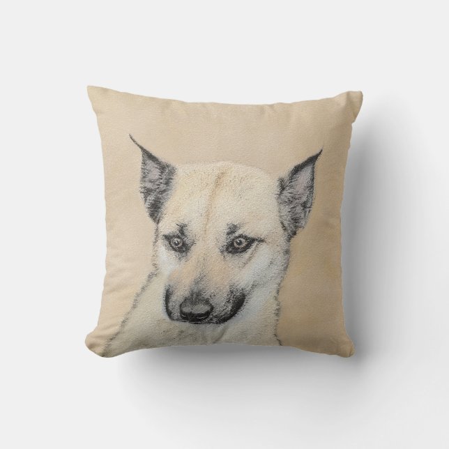 Coussin Chinook (Oreilles Pointées) Peinture - Art Chien o (Recto)