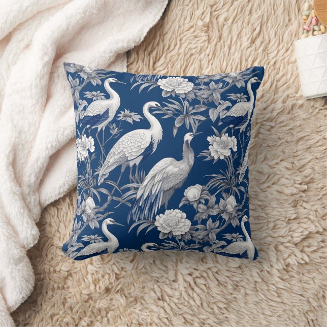 Coussin Chinoserie Bleu et Blanc Série Design 7 (Couverture)