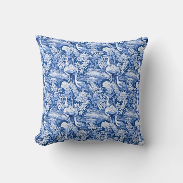 Coussin Chinoserie bleu et blanc Série Design 8 (Recto)