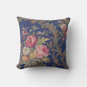 Coussin Chintz floral de style victorien vintage défraîchi