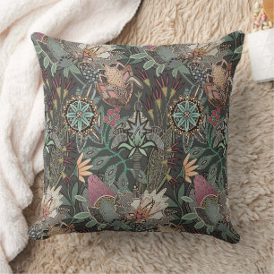 Coussin chintz steampunk gris