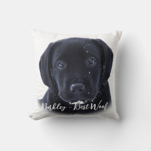Coussin Chiot à neige - Chiot du Labrador - Black Labrado