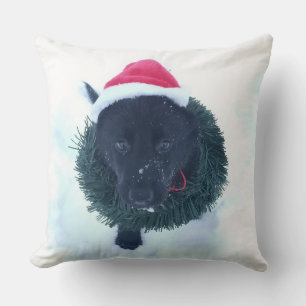 Coussin Chiot allemand noir dans une couronne, ZKA