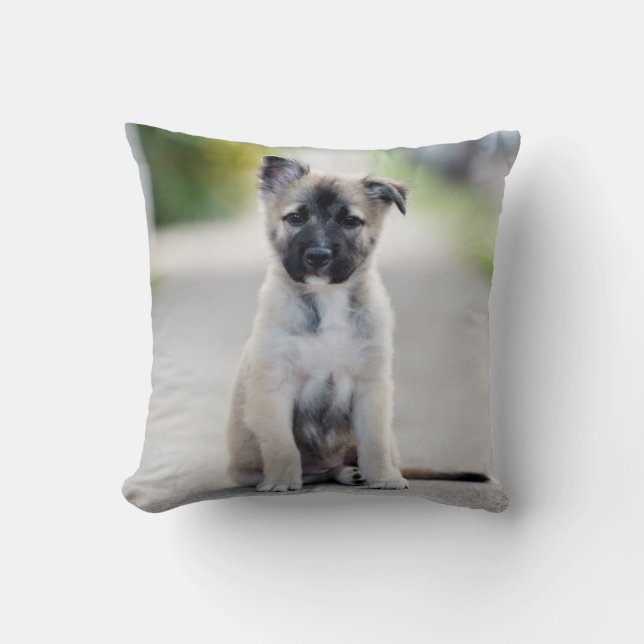 Coussin Chiot allemand sur le sentier de randonnée (Recto)