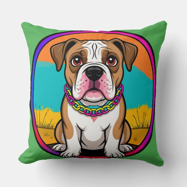 Coussin Chiot animé mignon avec collier (Recto)